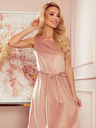 numoco Rochie trapez - catifea - roz murdar Numoco VICTORIA