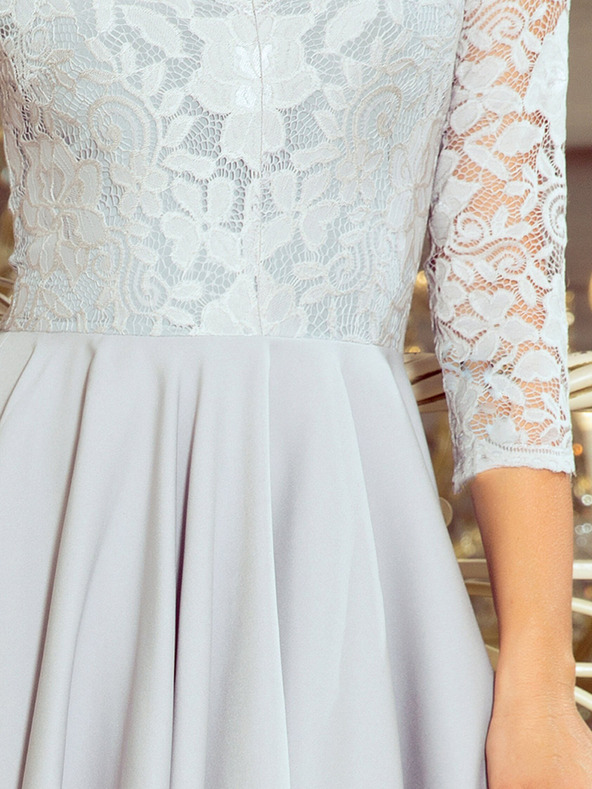 numoco Rochie exclusivistă cu dantelă - gri Numoco NICOLLE