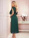 numoco Rochie midi cu decolteu încrețit - verde Numoco YANA