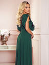 numoco Rochie midi cu decolteu încrețit - verde Numoco YANA