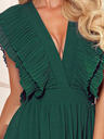 numoco Rochie midi cu decolteu încrețit - verde Numoco YANA