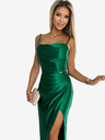 numoco Rochie lungă din satin cu crăpătură pe picior - verde Numoco DIANE