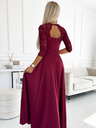 numoco Rochie lungă elegantă maxi cu decolteu din dantelă - burgundy Numoco AMBER