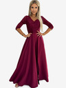 numoco Rochie lungă elegantă maxi cu decolteu din dantelă - burgundy Numoco AMBER