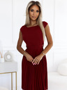 numoco Rochie plisată cu mânecă scurtă - burgundia Numoco LILA