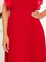 numoco Rochie plisată cu volane și decolteu - roșu Numoco EMILY