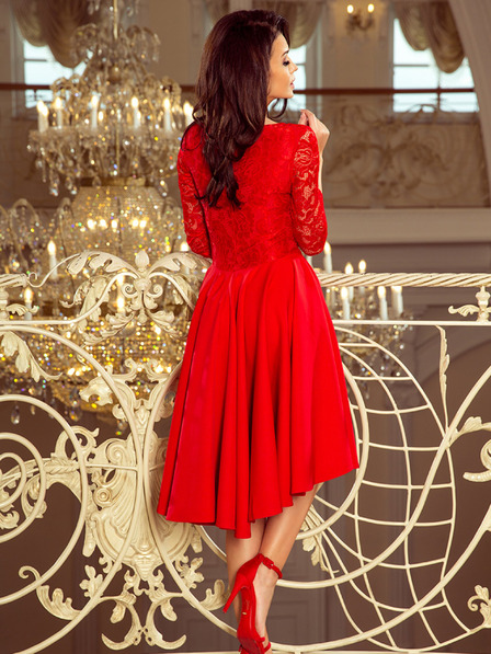numoco Rochie exclusivistă cu dantelă - roșu Numoco NICOLLE