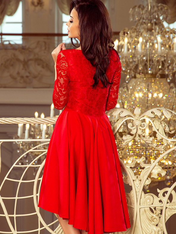 numoco Rochie exclusivistă cu dantelă - roșu Numoco NICOLLE