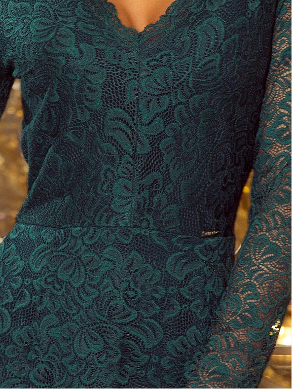 numoco Rochie din dantelă cu decolteu - verde Numoco