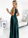 numoco Rochie maxi elegantă fără bretele din satin - verde Numoco CHIARA