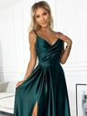 numoco Rochie maxi elegantă fără bretele din satin - verde Numoco CHIARA