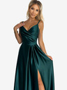 numoco Rochie maxi elegantă fără bretele din satin - verde Numoco CHIARA