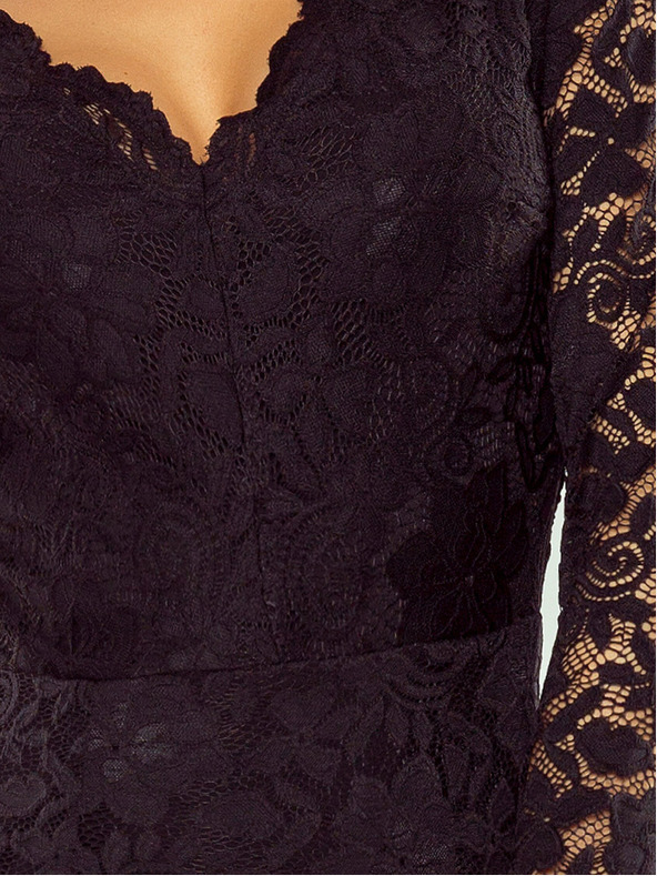 numoco Rochie cu decolteu din dantelă - negru Numoco