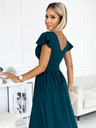 numoco Rochie cu mâneci scurte și decolteu - verde Numoco MATILDE