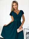 numoco Rochie cu mâneci scurte și decolteu - verde Numoco MATILDE