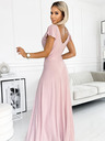 numoco Rochie lungă strălucitoare cu decolteu în formă de inimă - roz murdar Numoco CRYSTAL
