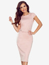numoco Rochie midi elegantă cu curea - roz murdar Numoco TAMARA