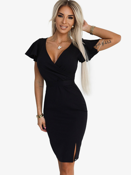 numoco Rochie eleganta cu decolteu geanta - negru Numoco NINA