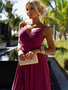 numoco Rochie lungă elegantă maxi cu bretele - fucsia cu sclipici Numoco CHIARA