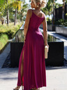 numoco Rochie lungă elegantă maxi cu bretele - fucsia cu sclipici Numoco CHIARA