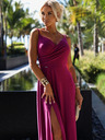 numoco Rochie lungă elegantă maxi cu bretele - fucsia cu sclipici Numoco CHIARA
