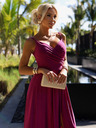 numoco Rochie lungă elegantă maxi cu bretele - fucsia cu sclipici Numoco CHIARA