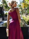 numoco Rochie lungă elegantă maxi cu bretele - fucsia cu sclipici Numoco CHIARA
