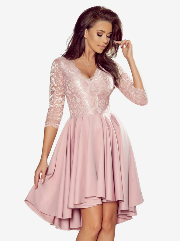 numoco Rochie exclusivistă cu dantelă - roz pudrat Numoco NICOLLE