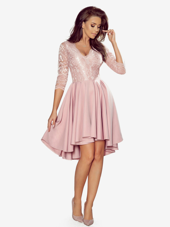numoco Rochie exclusivistă cu dantelă - roz pudrat Numoco NICOLLE