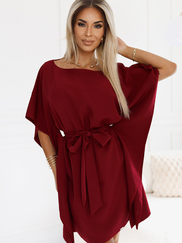 numoco Rochie cu fluture Numoco SOFIA cu cravată în talie