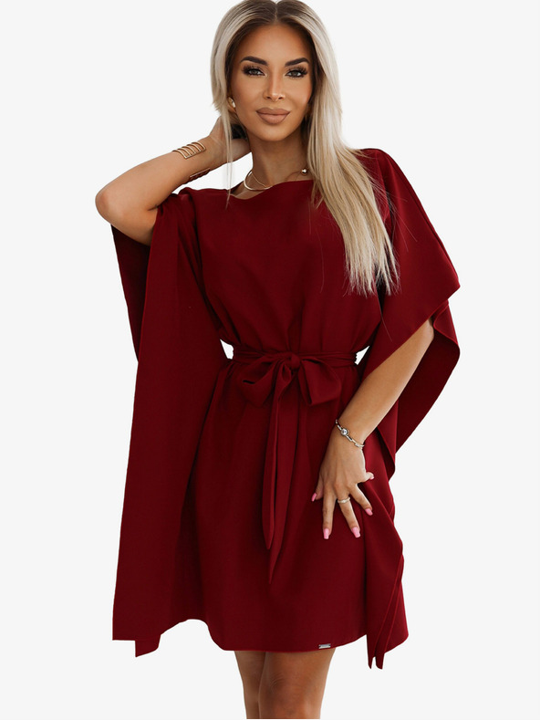 numoco Rochie cu fluture Numoco SOFIA cu cravată în talie