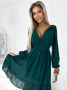 numoco Rochie midi din șifon cu mâneci lungi și decolteu - verde Numoco MILA