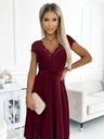 numoco Rochie din șifon cu decolteu din dantelă - Burgundy Numoco LINDA