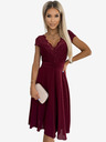 numoco Rochie din șifon cu decolteu din dantelă - Burgundy Numoco LINDA