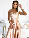 numoco Rochie lunga din satin cu decolteu exclusivist pe spate - auriu Numoco PERLA