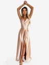 numoco Rochie lunga din satin cu decolteu exclusivist pe spate - auriu Numoco PERLA