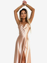 numoco Rochie lunga din satin cu decolteu exclusivist pe spate - auriu Numoco PERLA