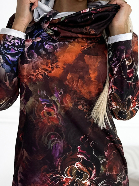 numoco Rochie pulover cu guler înalt - model maro Numoco IRENE