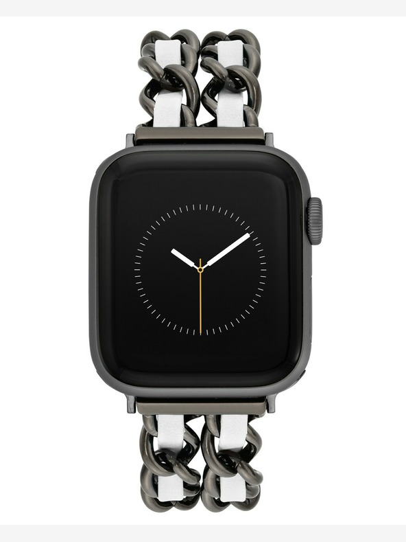 Steve Madden Curea din oțel și piele vegană Steve Madden pentru femei pentru Apple Watch 38/40/41mm, WS/1001BKWT424445