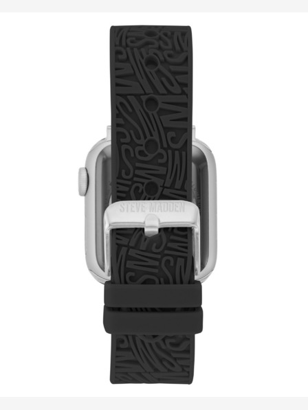 Steve Madden Steve Madden curea din silicon negru pentru femei pentru Apple Watch 38/40/41mm, WS/1003BKSV384041