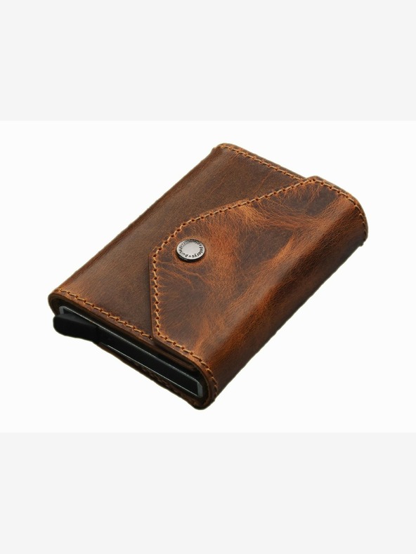 Pularys Portofel din piele pentru bărbați Pularys - maro