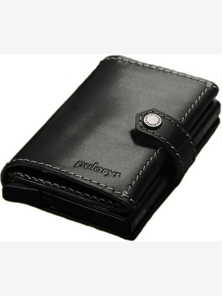 Pularys Portofel din piele pentru bărbați Pularys Hiker Black 211114101