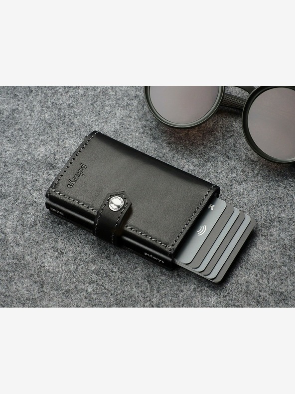 Pularys Portofel din piele pentru bărbați Pularys Hiker Black 211114101