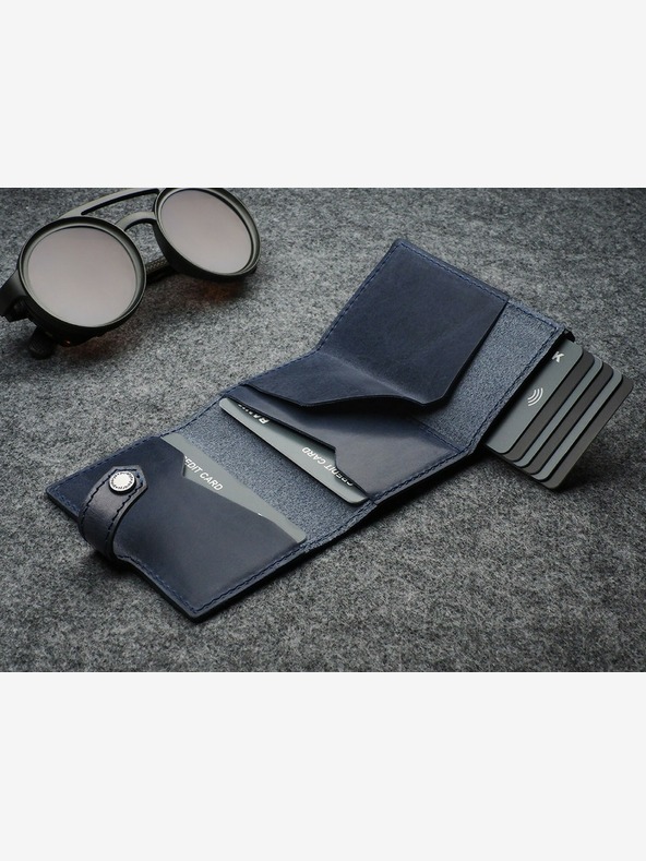 Pularys Portofel din piele pentru bărbați Pularys Hiker Blue 211114104