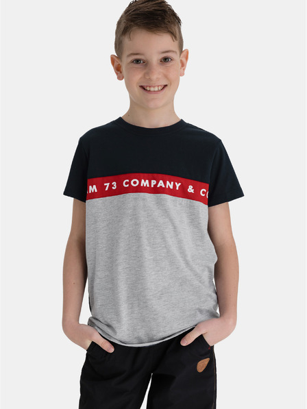 Sam 73 Tricou gri și albastru pentru băieți cu SAM 73