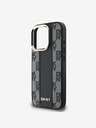 DKNY DKNY PU Leather Checkered Pattern Magsafe Back Cover pentru iPhone 16 Pro negru