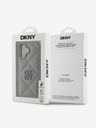 DKNY DKNY PU Leather Quilted Stack Logo Back Cover pentru iPhone 16 Plus gri