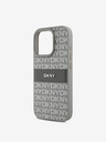 DKNY DKNY PU Leather Repeat Pattern Tonal Stripe Back Cover pentru iPhone 16 Pro Max Bej