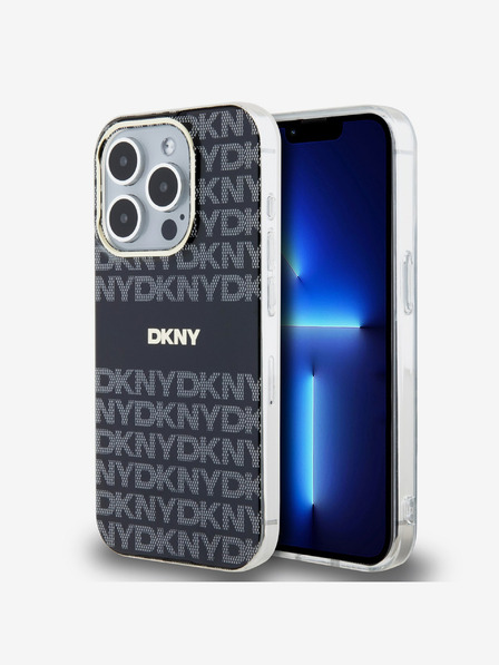 DKNY PC/TPU Repeat Pattern Tonal Stripe Magsafe Back Cover pentru iPhone 13 Pro negru DKNY
