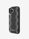 DKNY DKNY PU Leather Checkered Pattern Magsafe Back Cover pentru iPhone 16 Plus negru